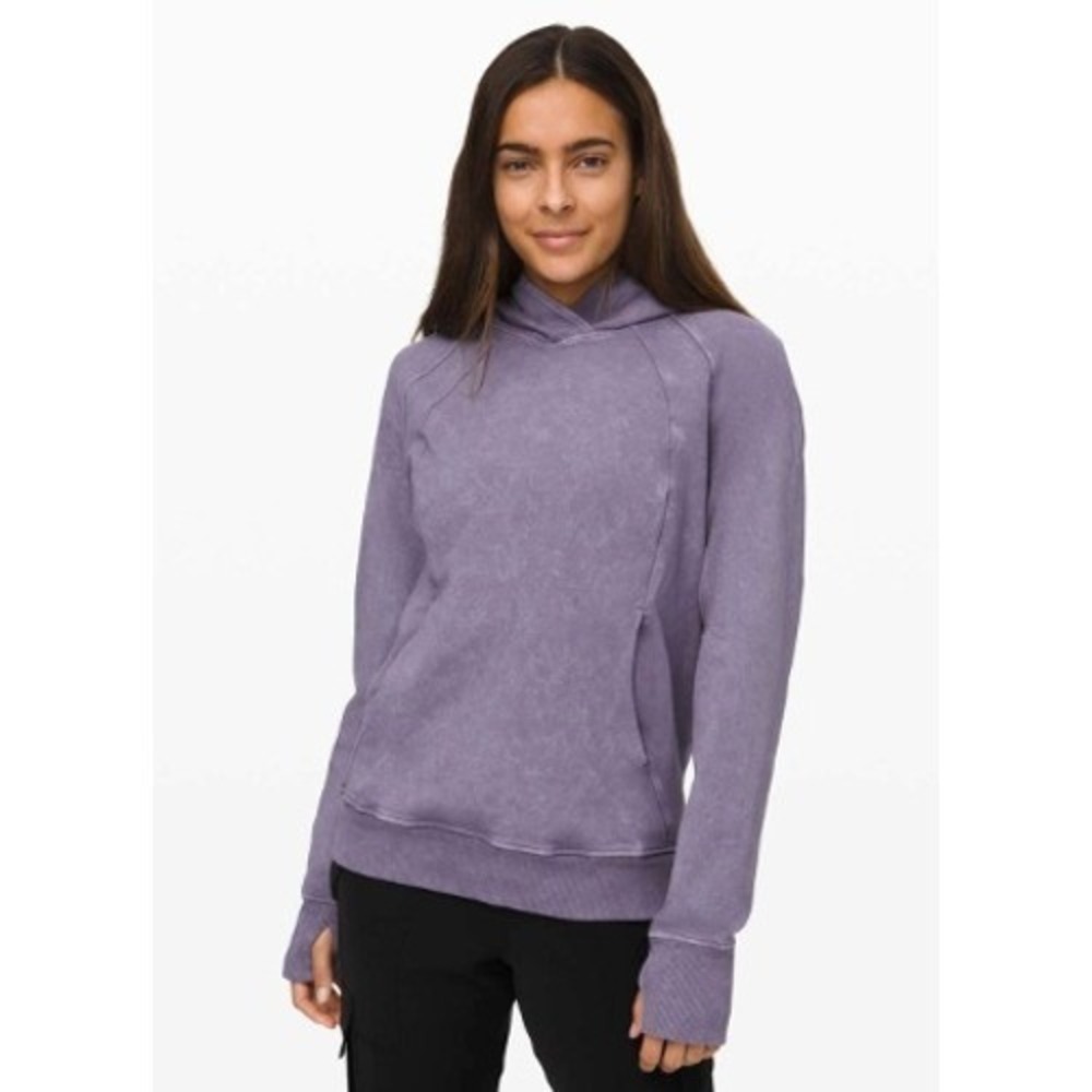 Lululemon Scuba Pullover Hoodie Sweatshirt Womens Size 6 Purple Mineral Wash Gym